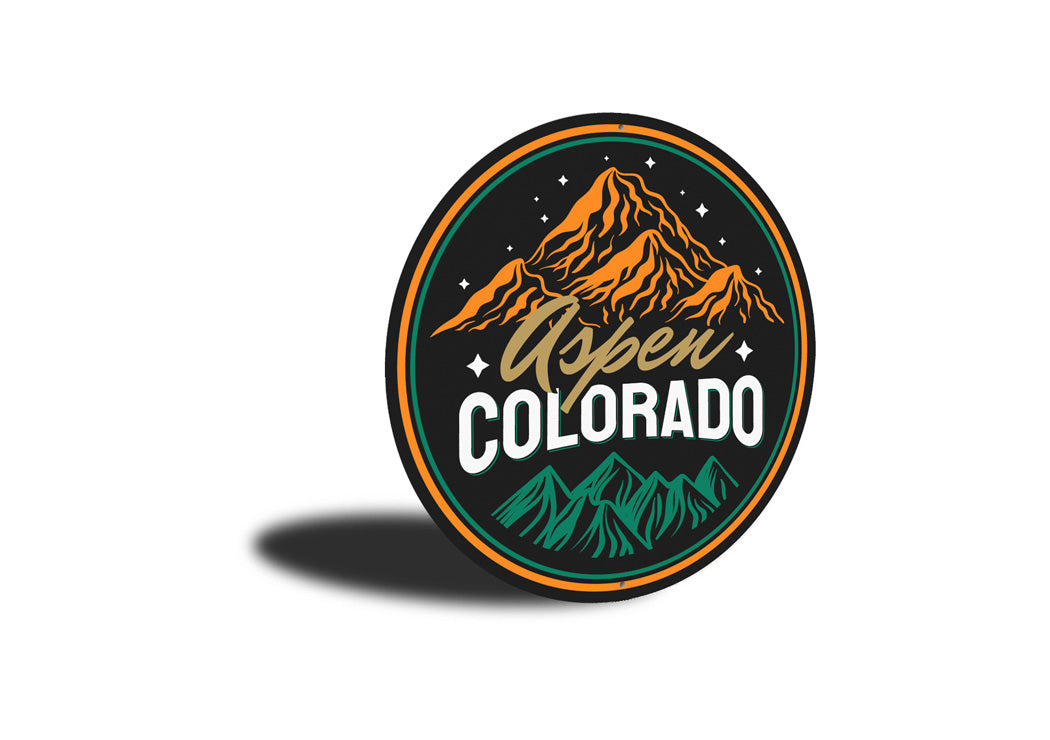 Aspen Colorado Mountains Circular Sign