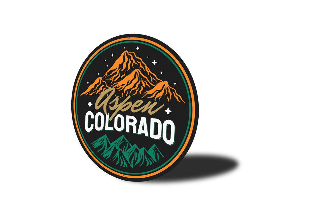 Aspen Colorado Mountains Circular Sign