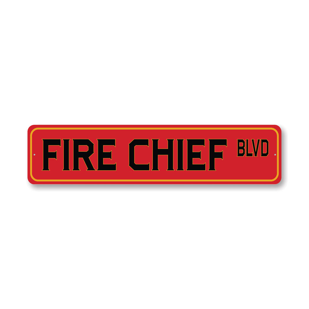 Fire Chief Blvd Firefighter Street Sign