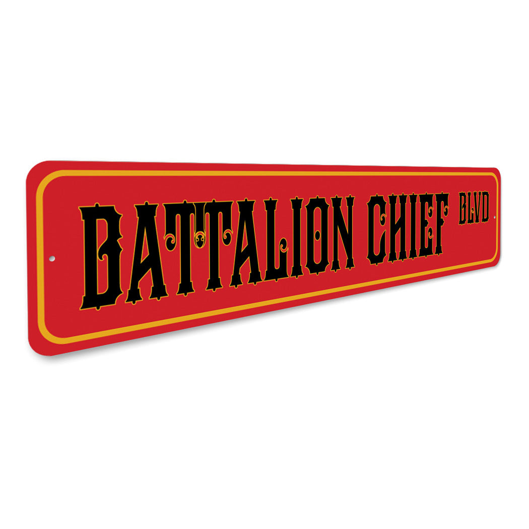 Battalion Chief Blvd Firefighter Street Sign