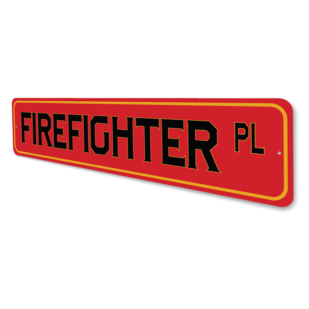 Firefighter PL Street Sign