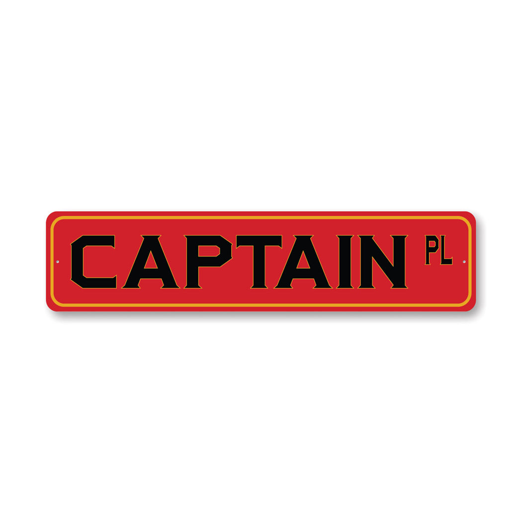 Captain PL Firefighter Street Sign