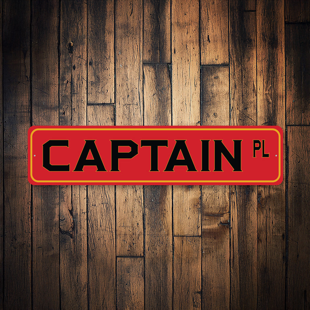 Captain PL Firefighter Street Sign