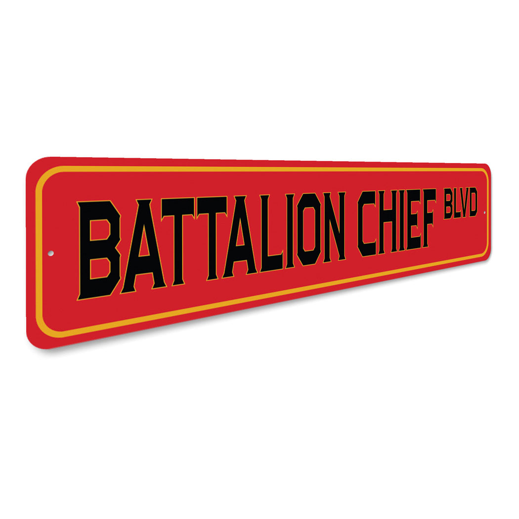 Battalion Chief Blvd Firefighter Decor Street Sign