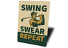 Swing Swear Repeat Funny Golf Sign