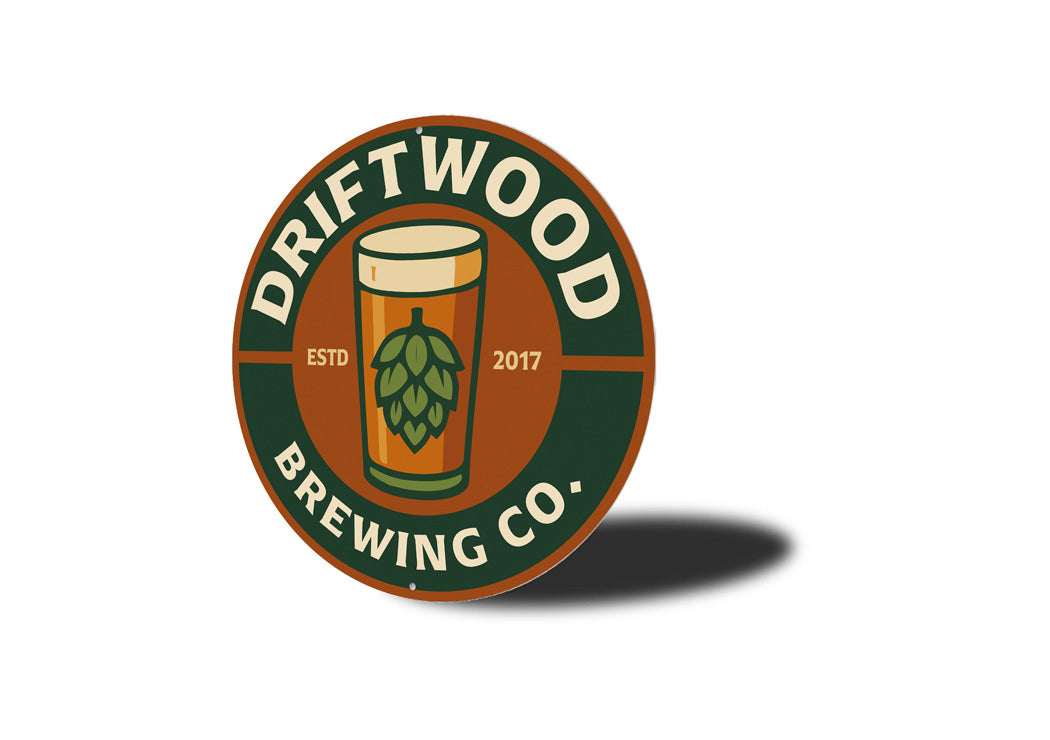 Driftwood Brewing Company Established Round Sign