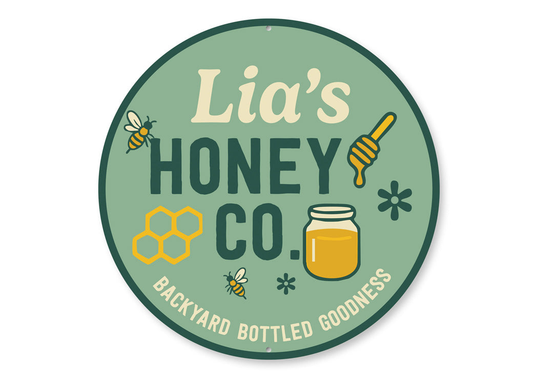 Personalized Honey Company Backyard Bottled Goodness Sign