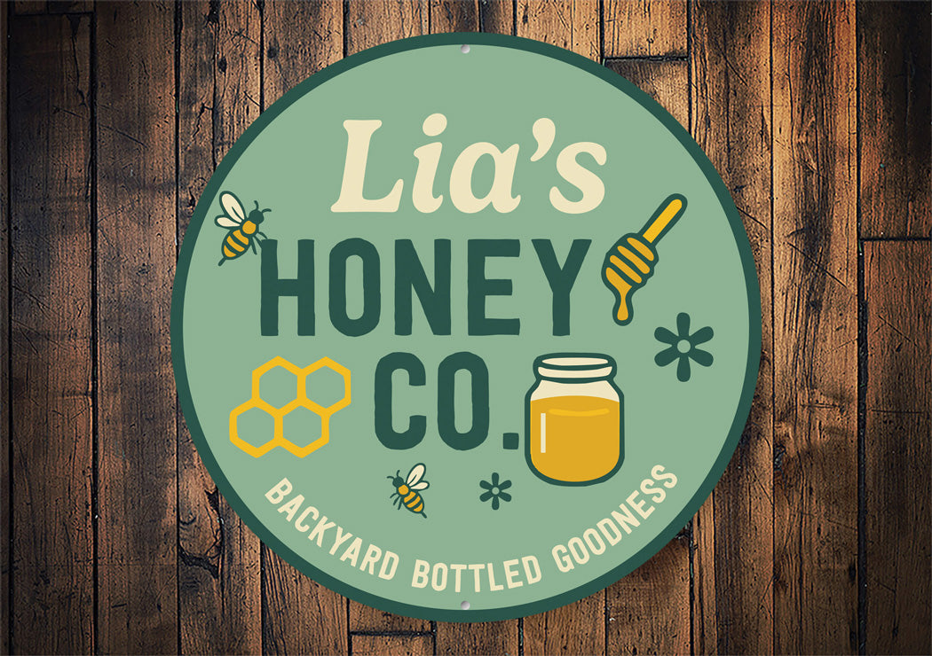 Personalized Honey Company Backyard Bottled Goodness Sign