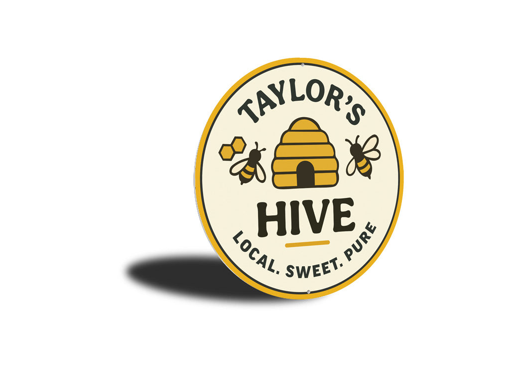 Personalized Hive Local Sweet Pure Honeybee Round Sign