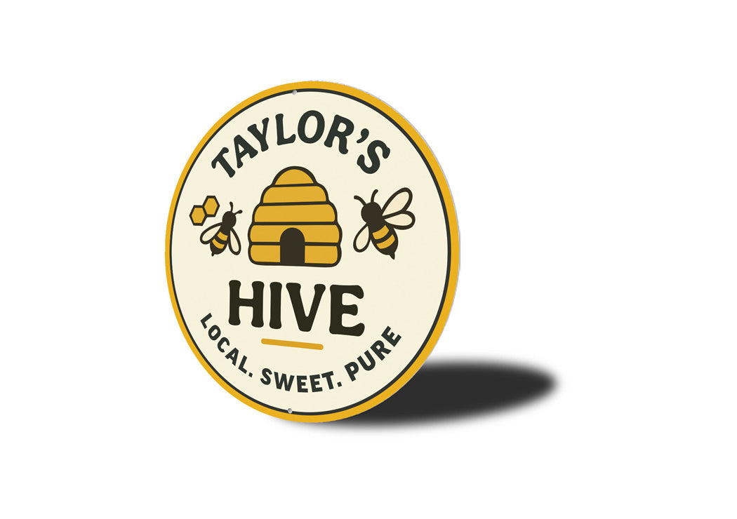 Personalized Hive Local Sweet Pure Honeybee Round Sign