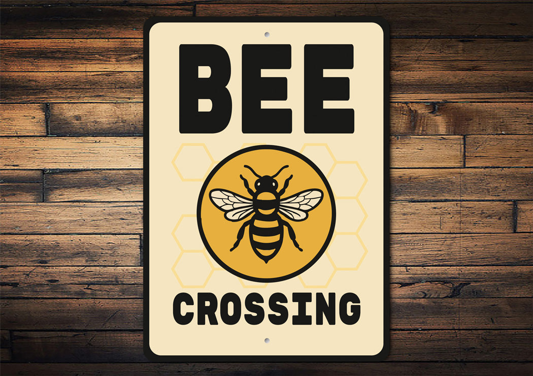 Bee Crossing Honeybee Gardening Sign