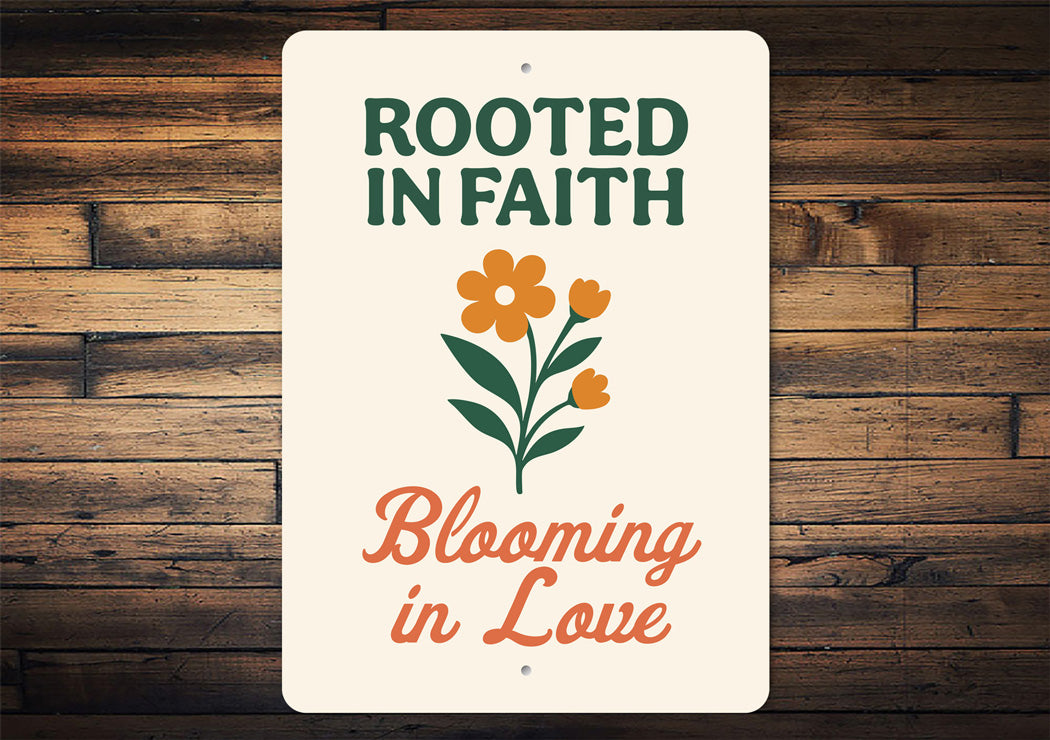 Rooted In Faith Blooming In Love Sign
