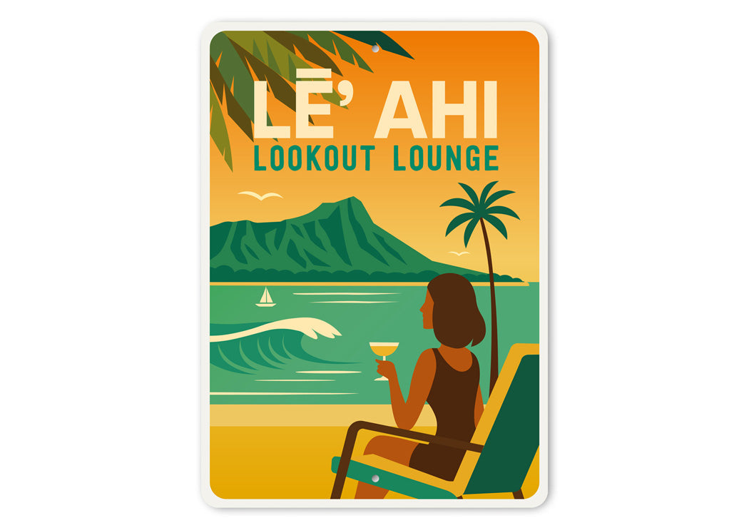 Le'Ahi Lookout Lounge Hawaii Sign