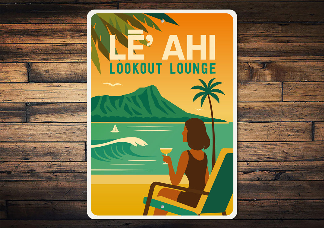 Le'Ahi Lookout Lounge Hawaii Sign