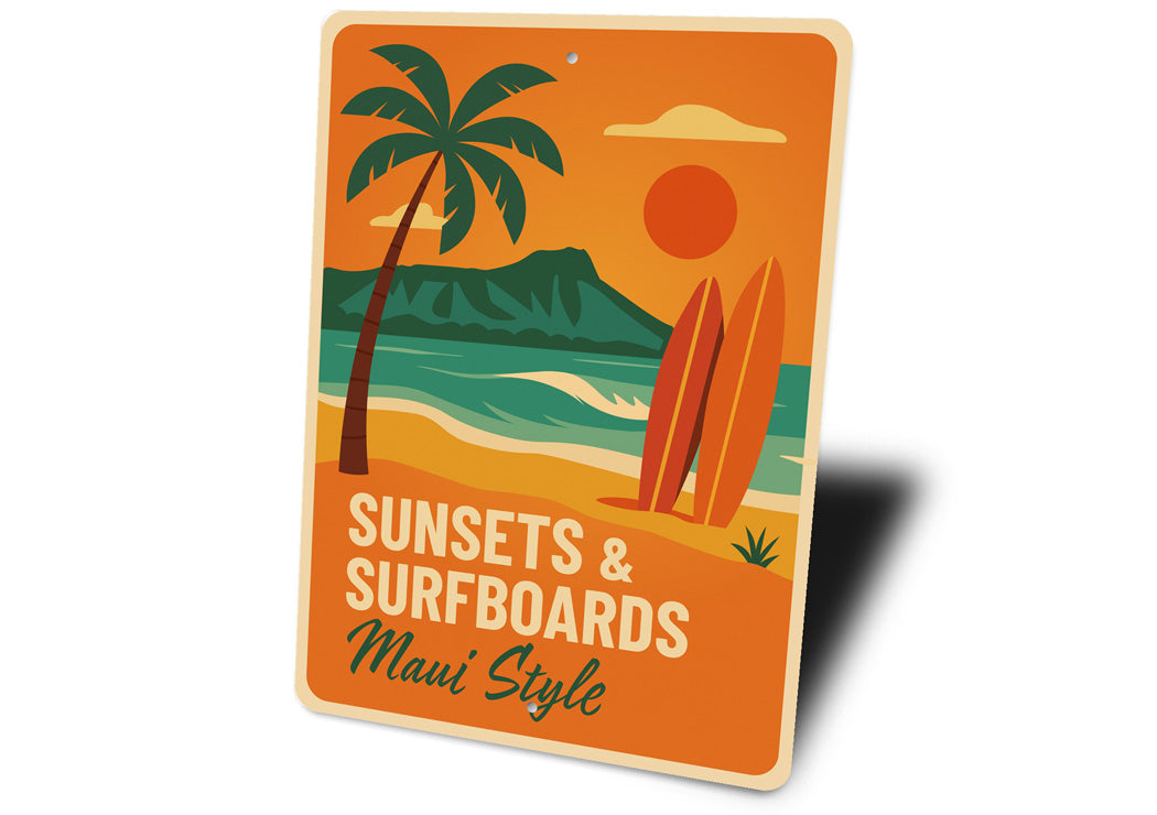 Sunsets And Surfboards Maui Style Surf Sign