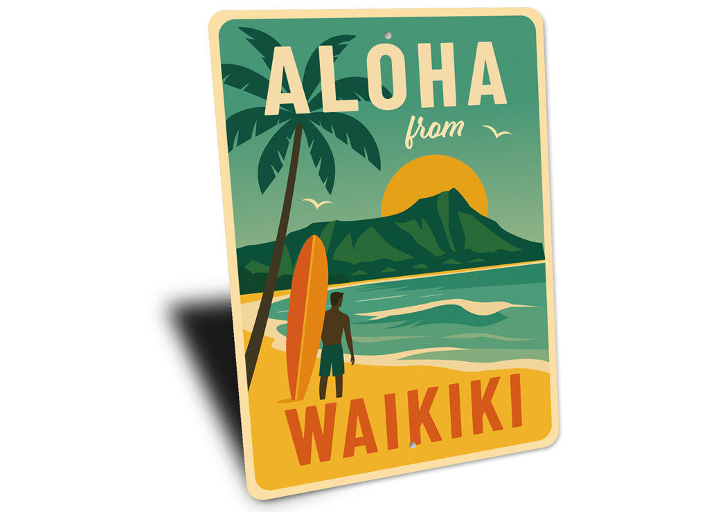 Aloha From Waikiki Hawaii Surf Sign