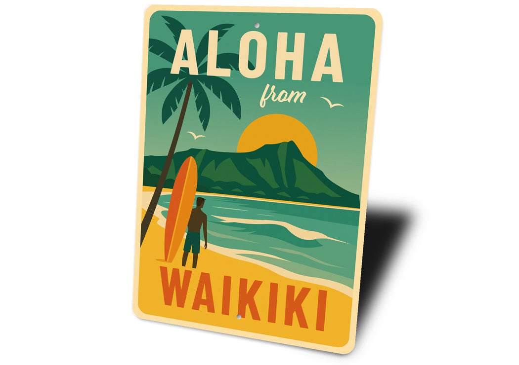 Aloha From Waikiki Hawaii Surf Sign