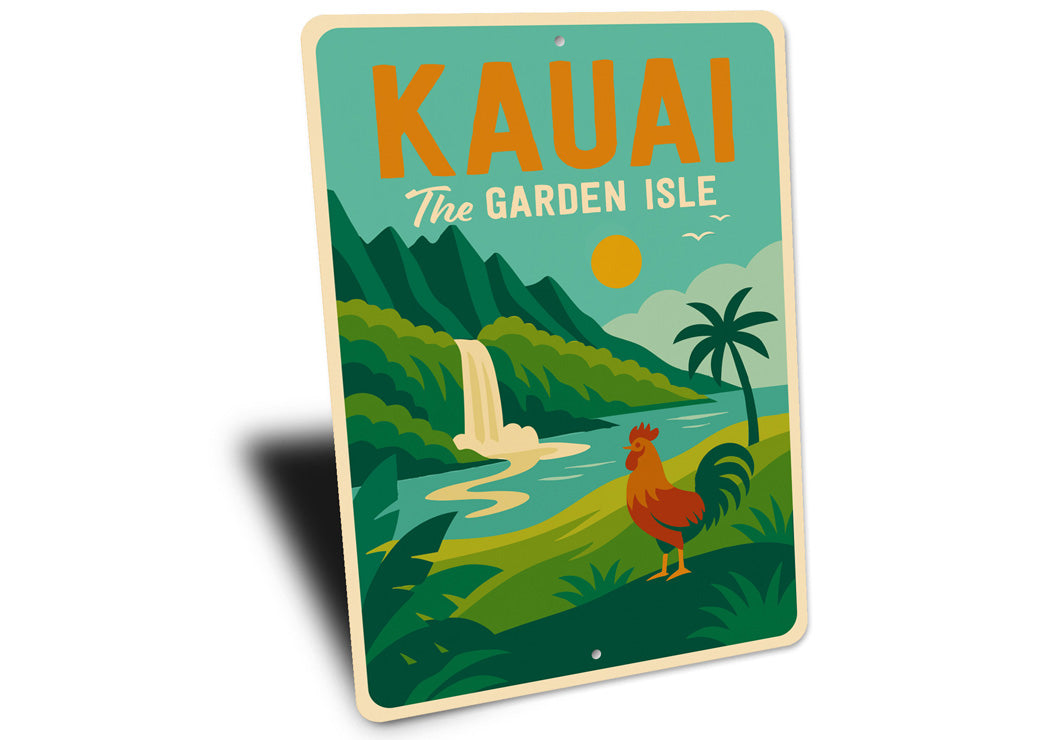 Kauai The Garden Isle Hawaii Aluminum Decor Sign