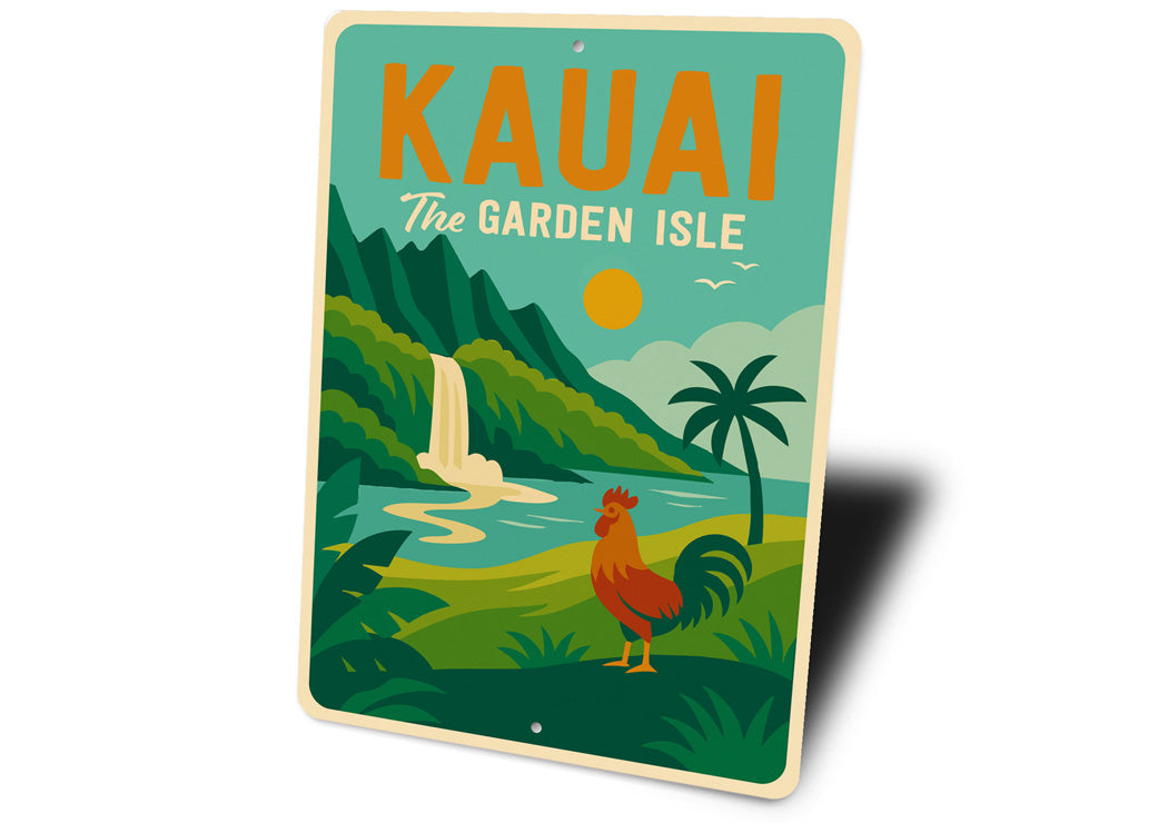 Kauai The Garden Isle Hawaii Aluminum Decor Sign