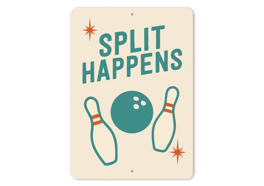 Split Happens Bowling Sign