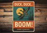 Duck Duck Boom Personalized Mancave Hunting Sign