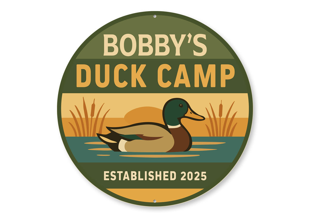 Personalized Duck Camp Established Hunting Sign