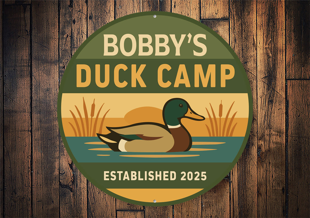 Personalized Duck Camp Established Hunting Sign