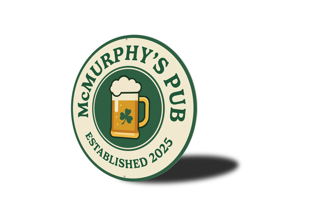 Personalized Pub Established St Patricks Day Sign