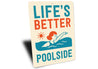 Life's Better Poolside Aluminum Wall Sign