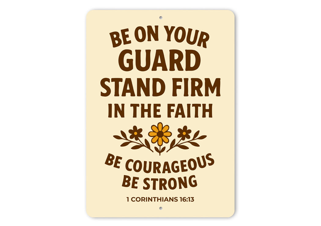 Stand Firm in Faith Aluminum Sign - 1 Cor 16:13