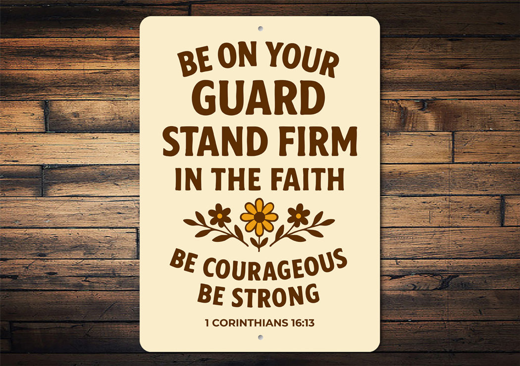 Stand Firm in Faith Aluminum Sign - 1 Cor 16:13