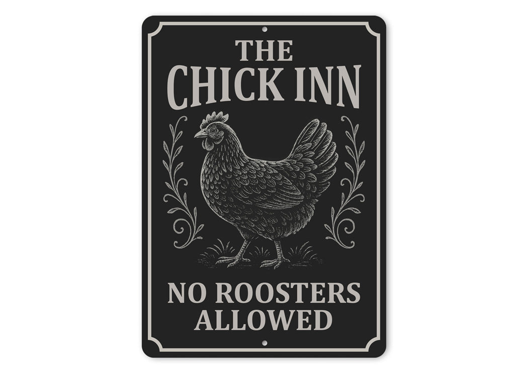 The Chick Inn Farmhouse Sign - Funny Chicken Coop Art