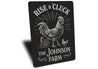 Rise & Cluck Metal Sign - Funny Chicken Farmhouse Decor
