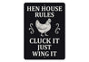 Hen House Rules Aluminum Sign - Funny Chicken Coop Decor