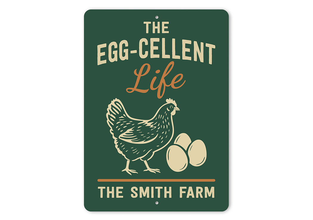 Personalized Chicken Coop Metal Sign - Egg-cellent Life