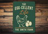 Personalized Chicken Coop Metal Sign - Egg-cellent Life