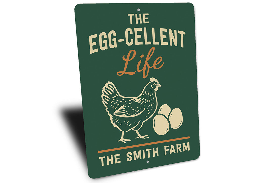 Personalized Chicken Coop Metal Sign - Egg-cellent Life