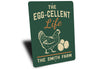 Personalized Chicken Coop Metal Sign - Egg-cellent Life