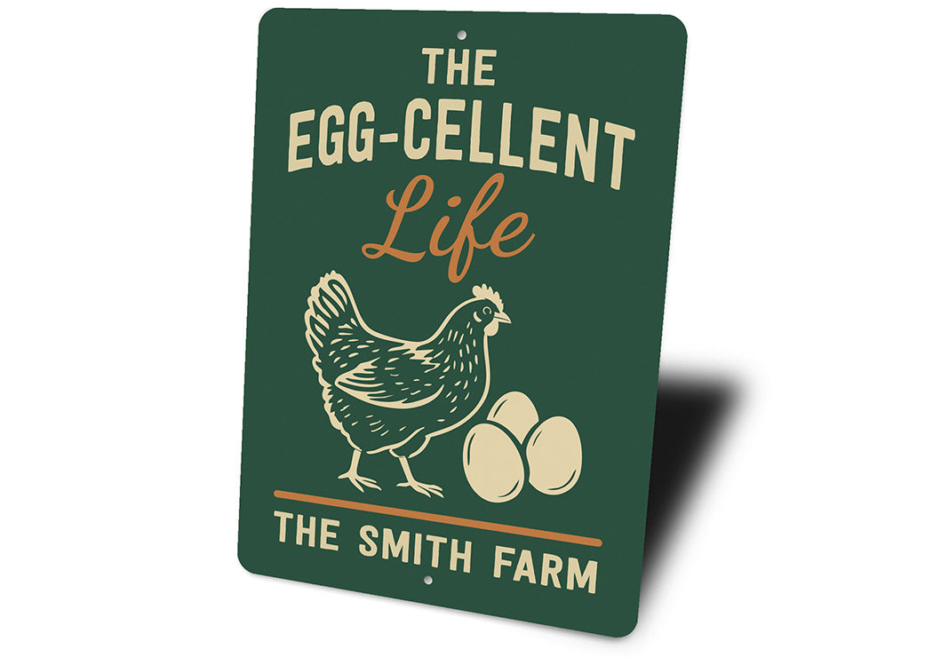 Personalized Chicken Coop Metal Sign - Egg-cellent Life