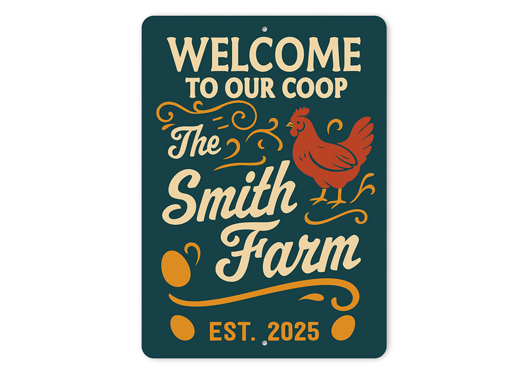 Personalized Farmhouse Coop Sign - Welcome to Our Coop