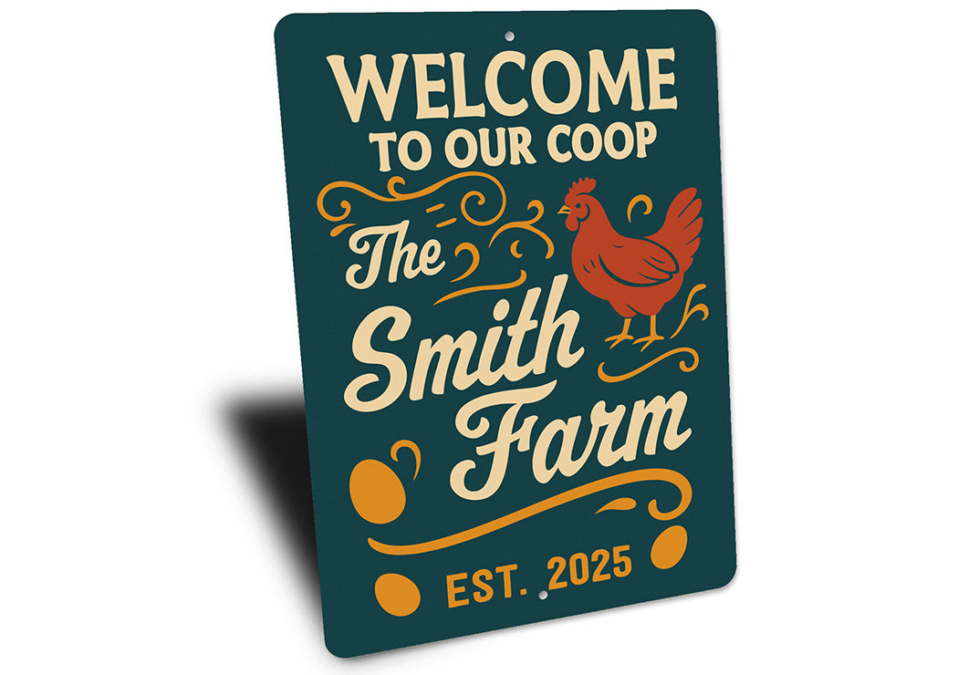 Personalized Farmhouse Coop Sign - Welcome to Our Coop