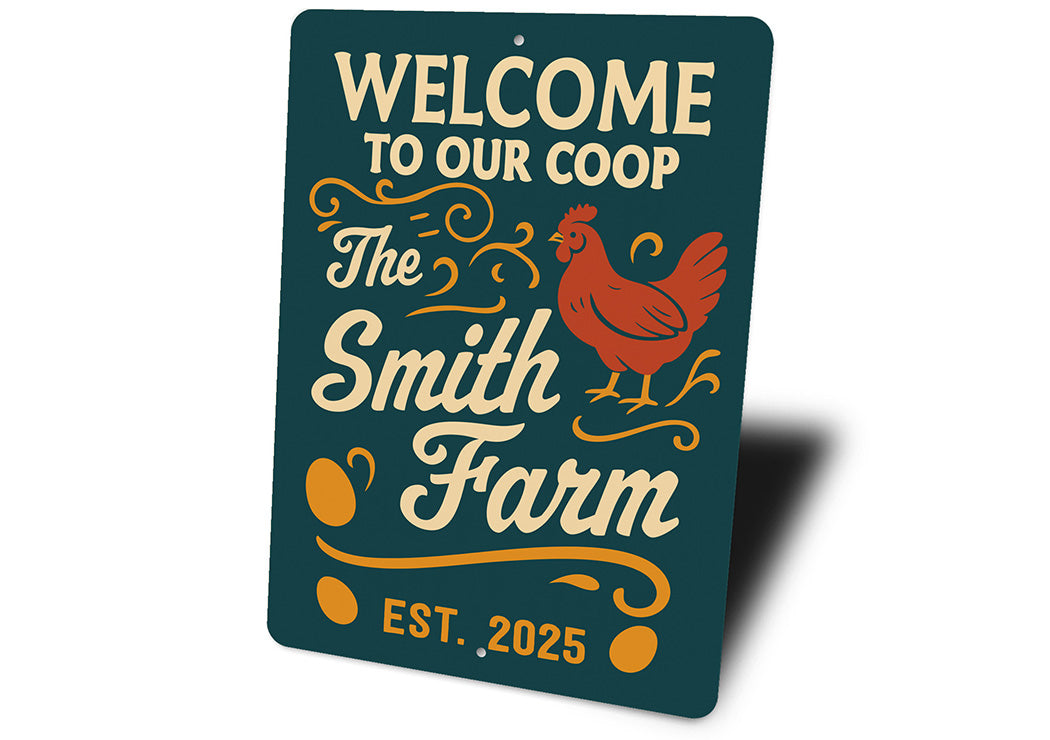 Personalized Farmhouse Coop Sign - Welcome to Our Coop