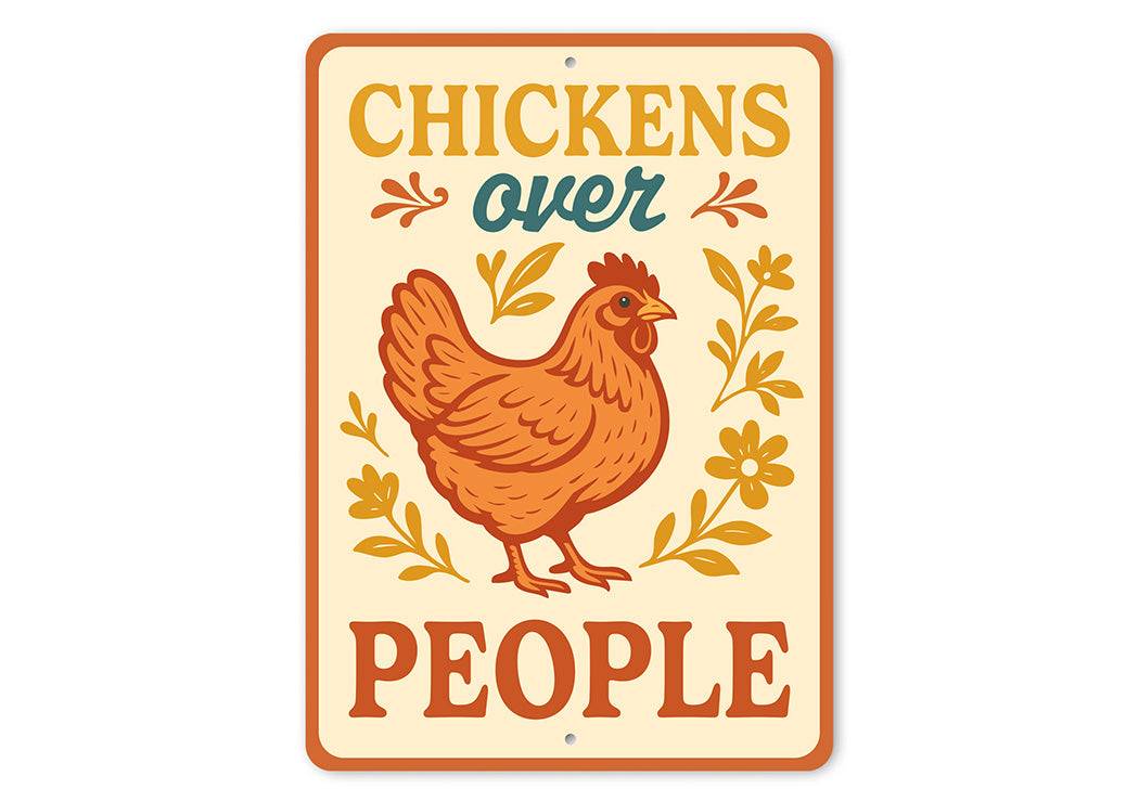 Sarcastic Chicken Coop Sign Chickens Prefer Space Metal Art