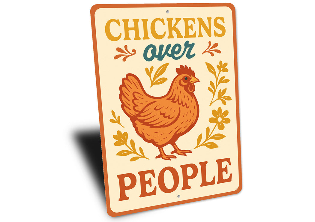 Sarcastic Chicken Coop Sign Chickens Prefer Space Metal Art