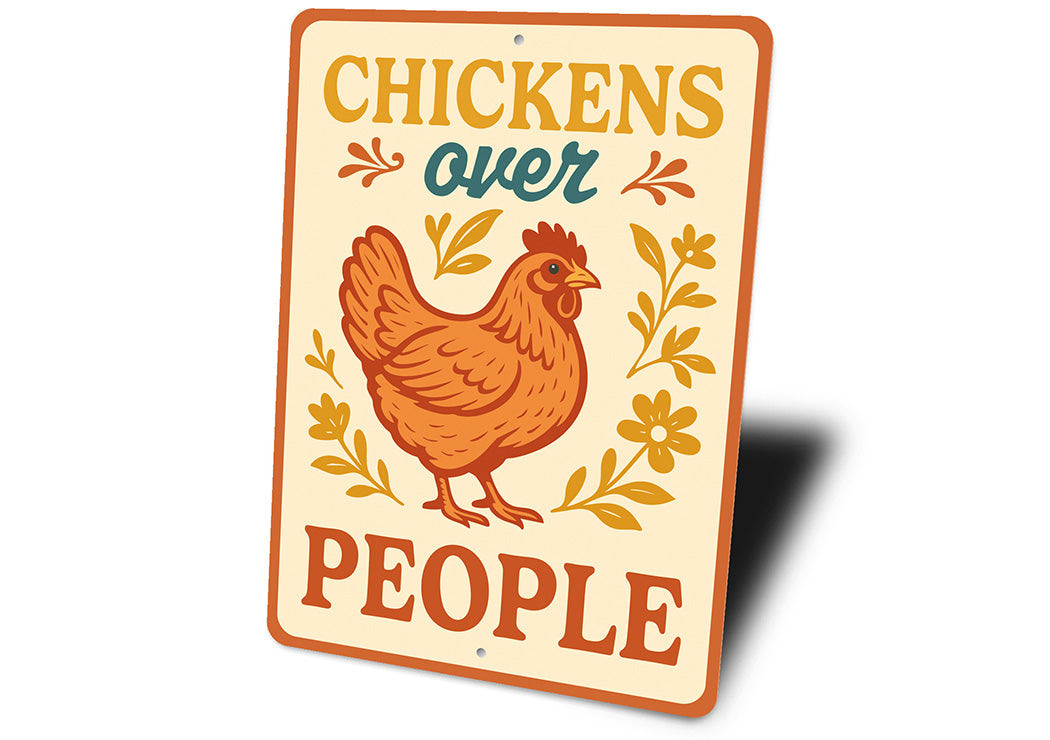 Sarcastic Chicken Coop Sign Chickens Prefer Space Metal Art