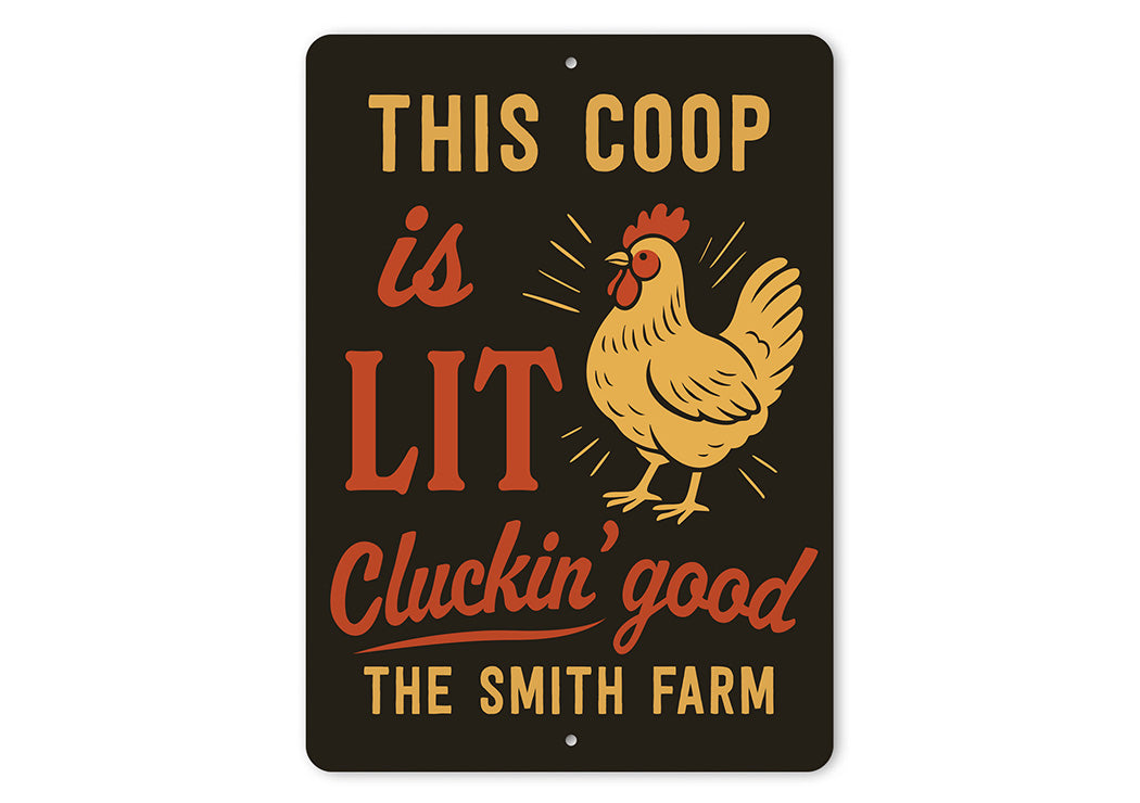 Trendy Poultry Decor This Coop Lit Aluminum Farm Sign