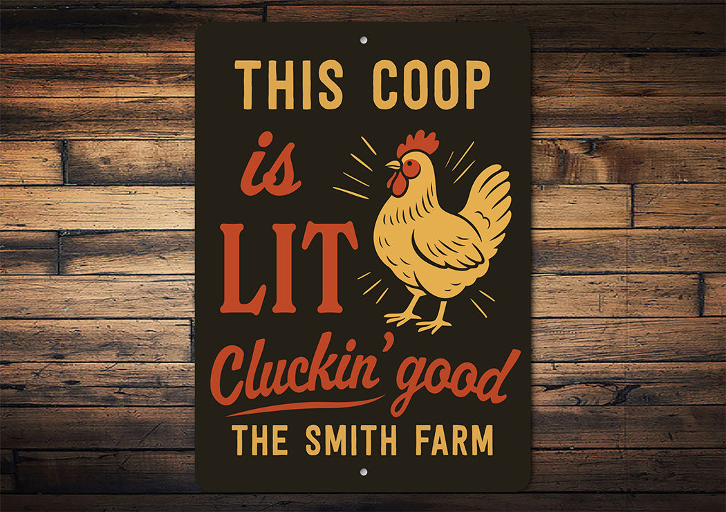 Trendy Poultry Decor This Coop Lit Aluminum Farm Sign