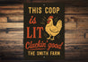 Trendy Poultry Decor This Coop Lit Aluminum Farm Sign