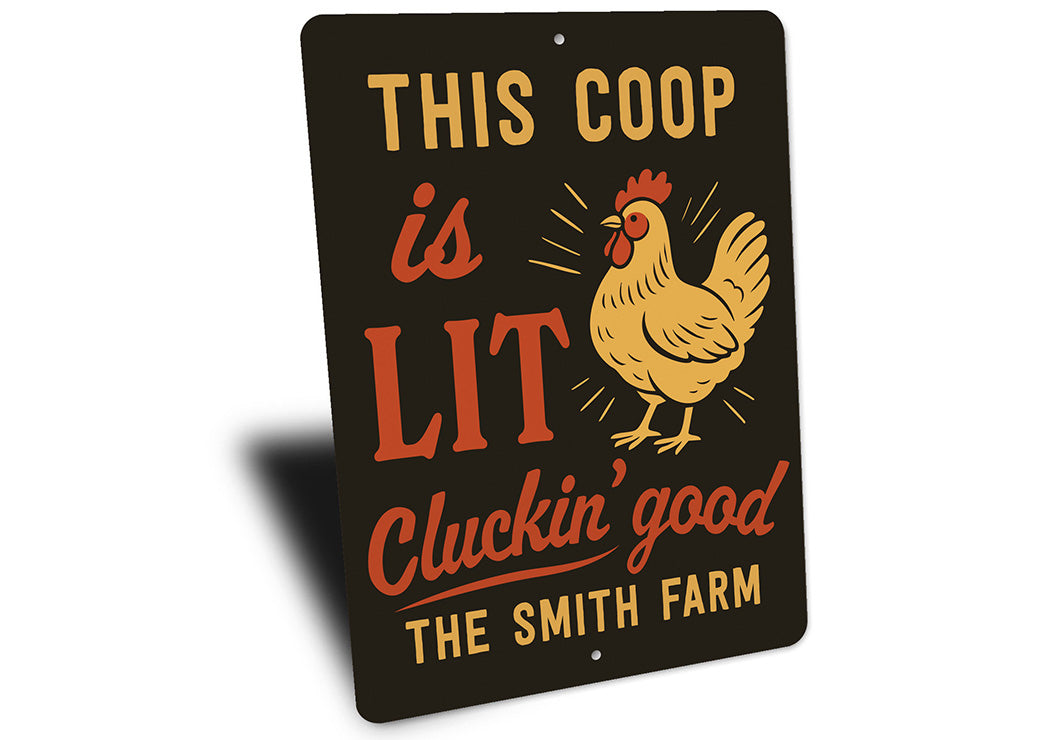 Trendy Poultry Decor This Coop Lit Aluminum Farm Sign