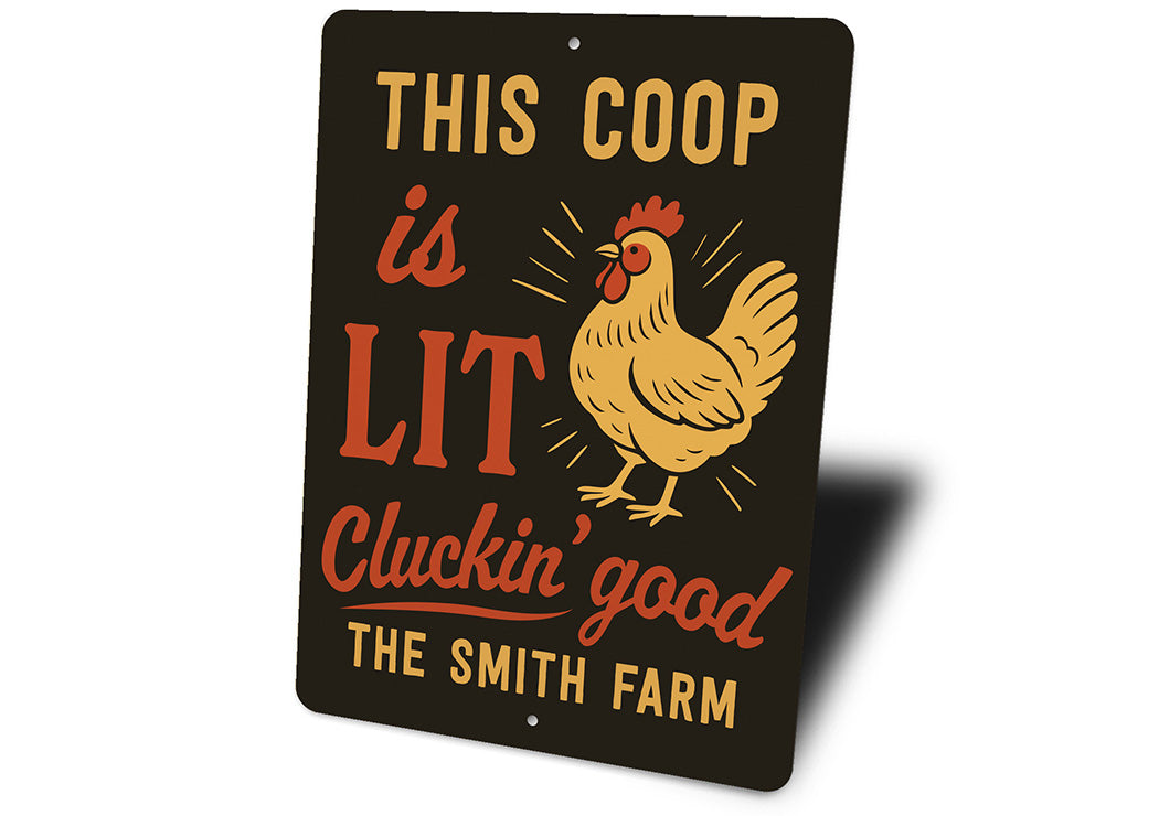 Trendy Poultry Decor This Coop Lit Aluminum Farm Sign